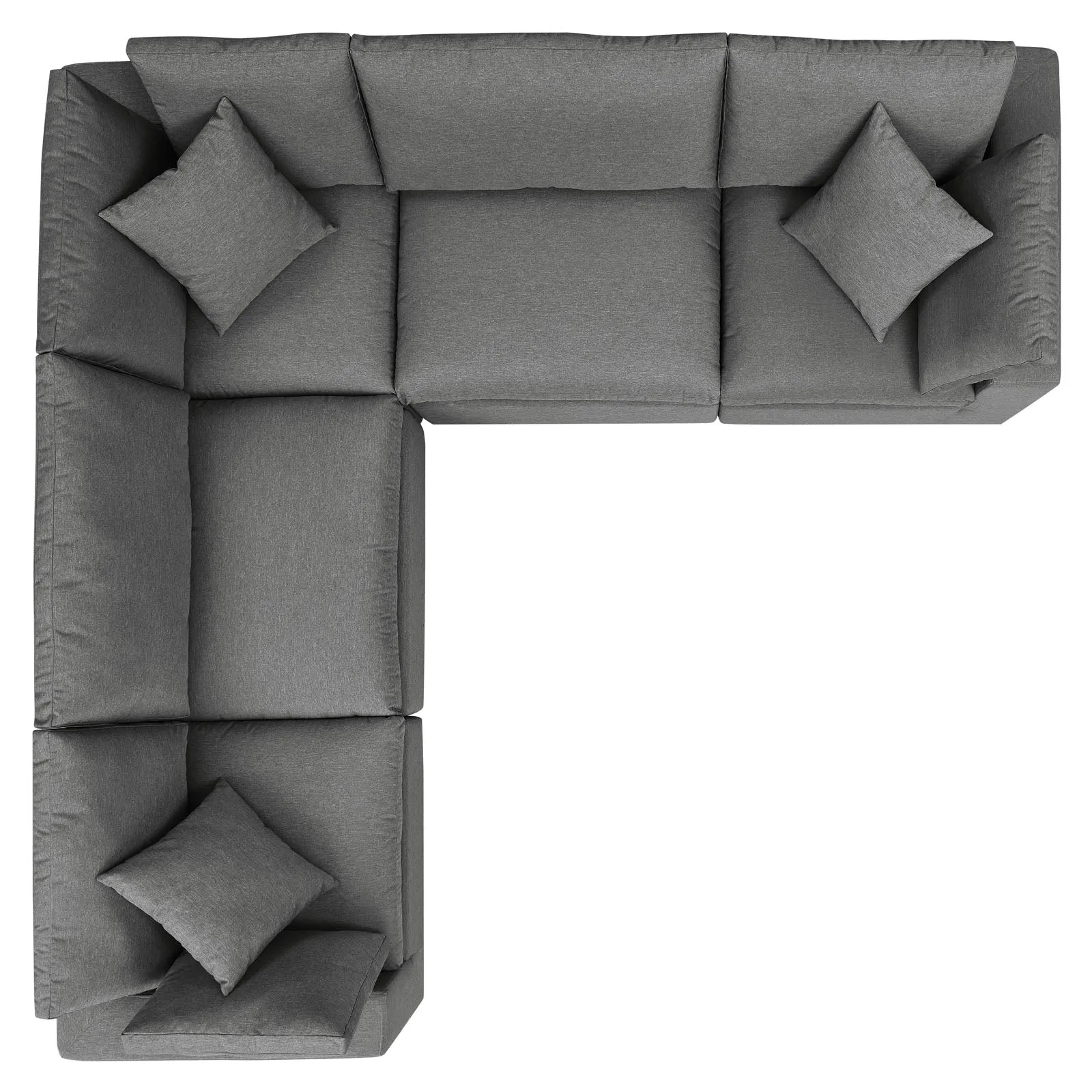 Commix 5-Piece Outdoor Patio Sectional Sofa Charcoal EEI-5589-CHA