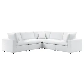 Commix 5-Piece Sunbrella® Outdoor Patio Sectional Sofa White EEI-5590-WHI