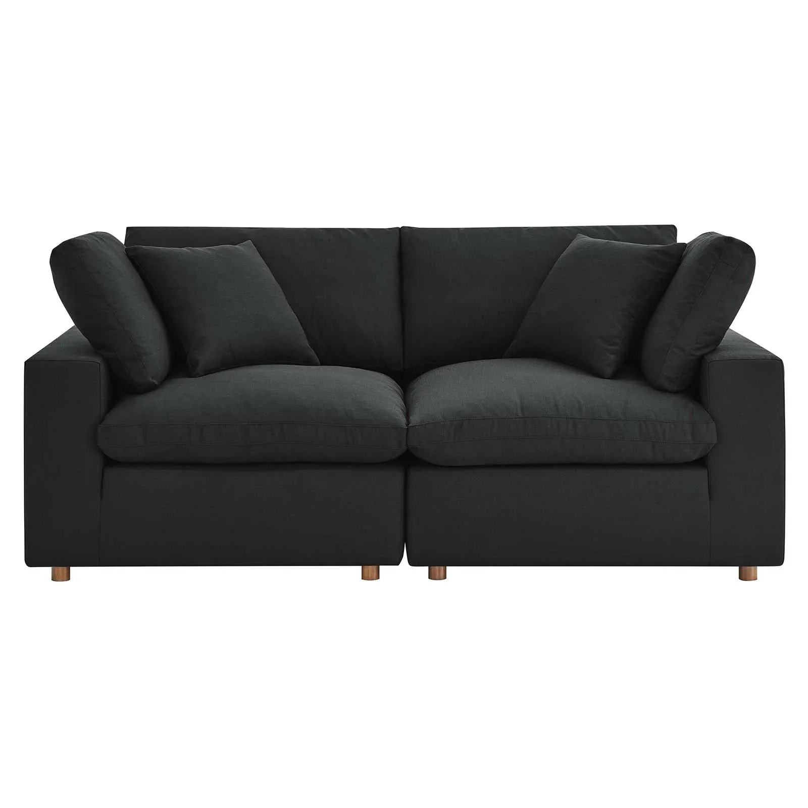 Commix Down Filled Overstuffed 2 Piece Sectional Sofa Set Black EEI-3354-BLK