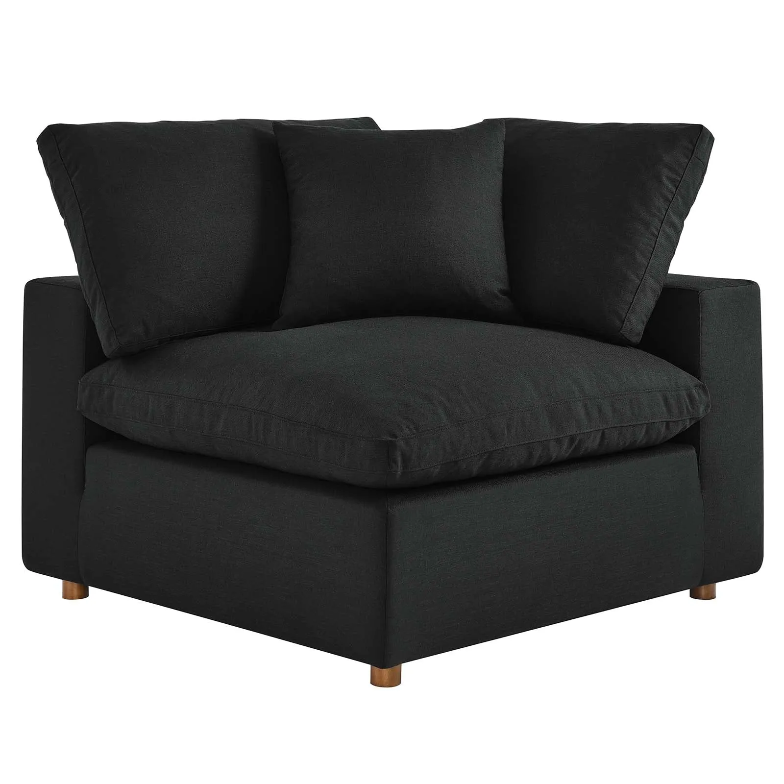 Commix Down Filled Overstuffed 4 Piece Sectional Sofa Set Black EEI-3357-BLK