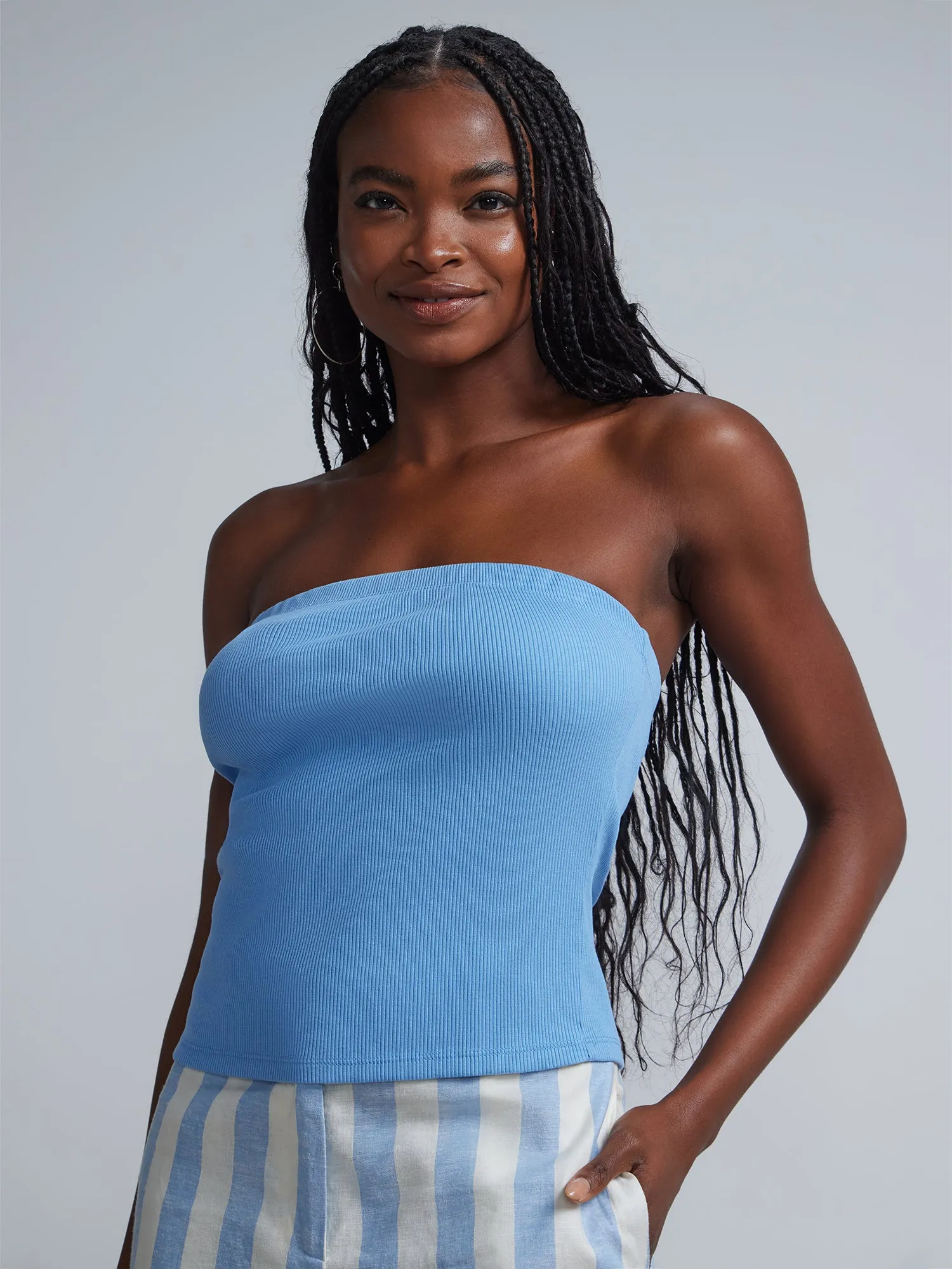 Cotton-Blend Tube Top