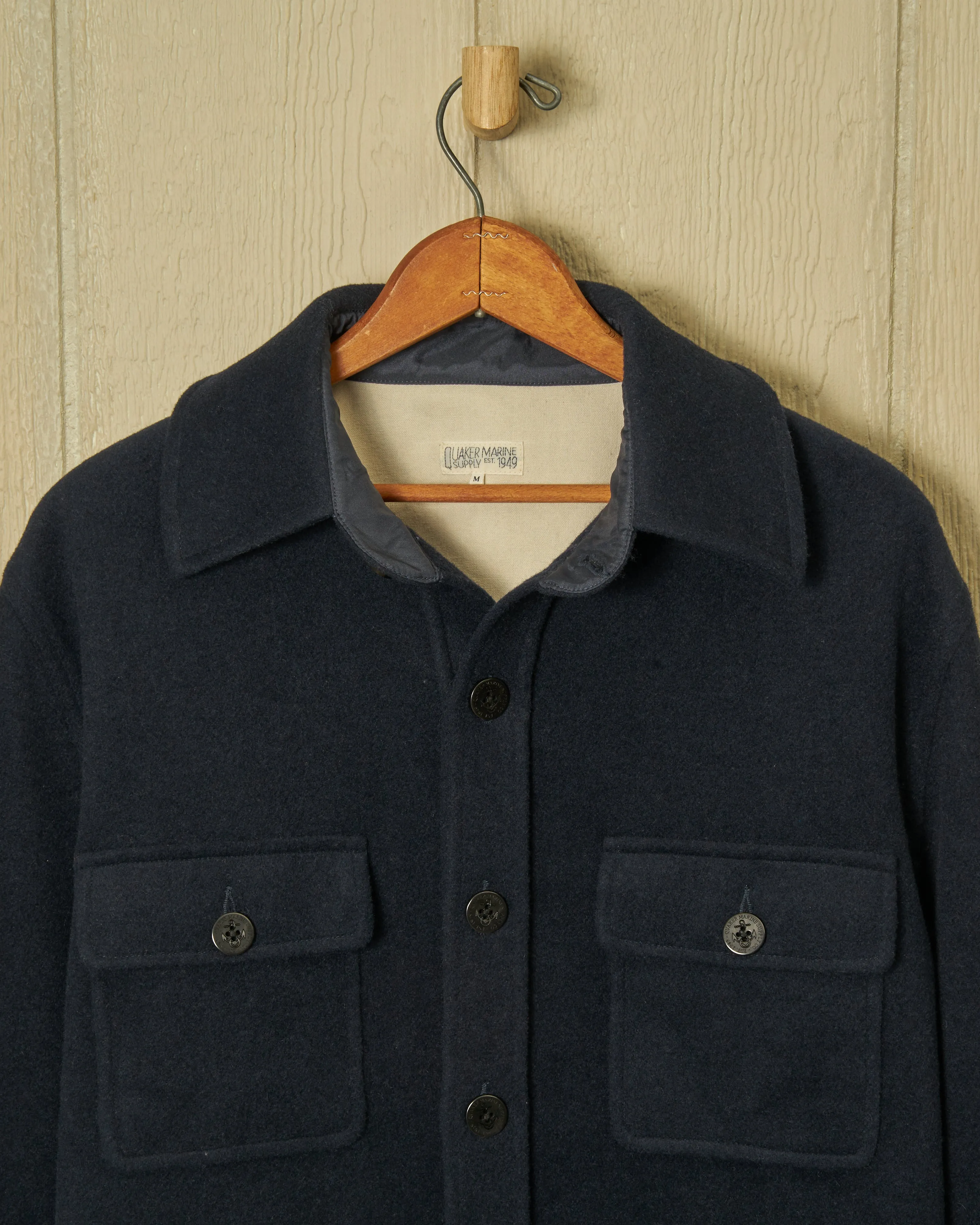 CPO Shirt Jacket in Navy Wool