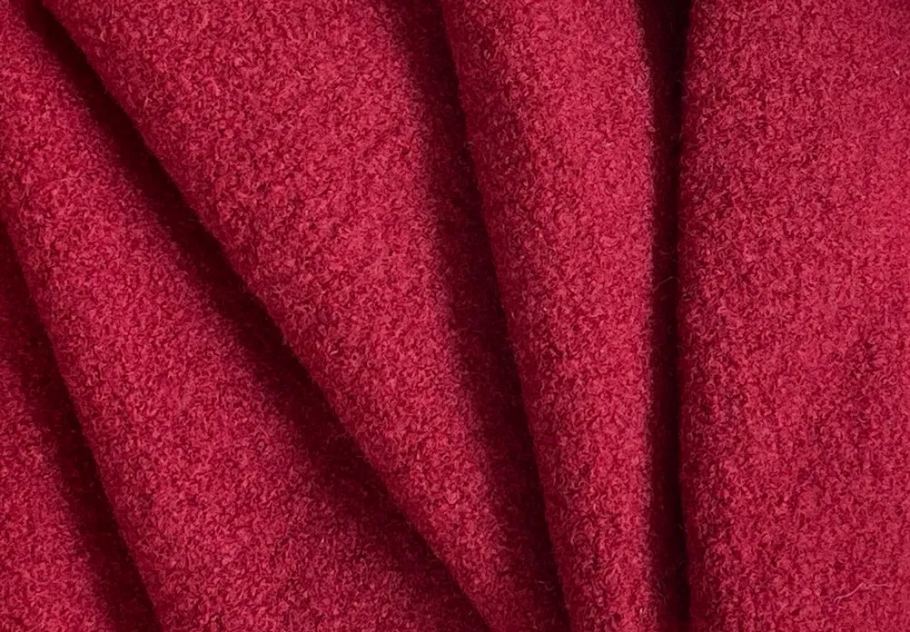 Cranberry Red Boiled Wool Coating