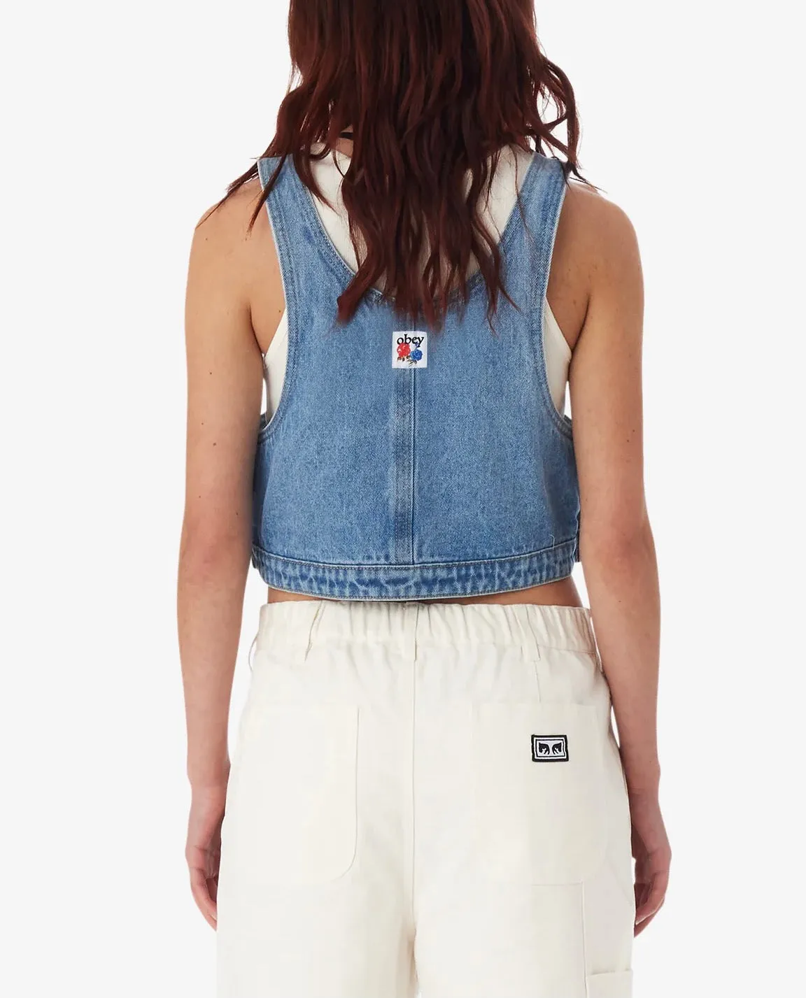 Cropped Overall Top - Light Indigo