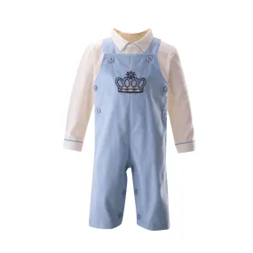 Crown Embroidered Overall & Shirt