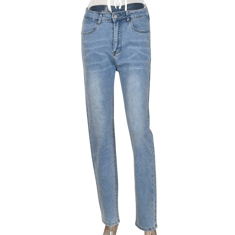 Cut Out Pencil Jeans For Women