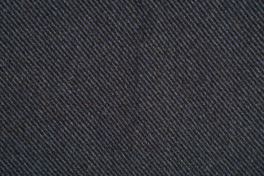 Denim Blues & Black Soft Twill Wool Coating