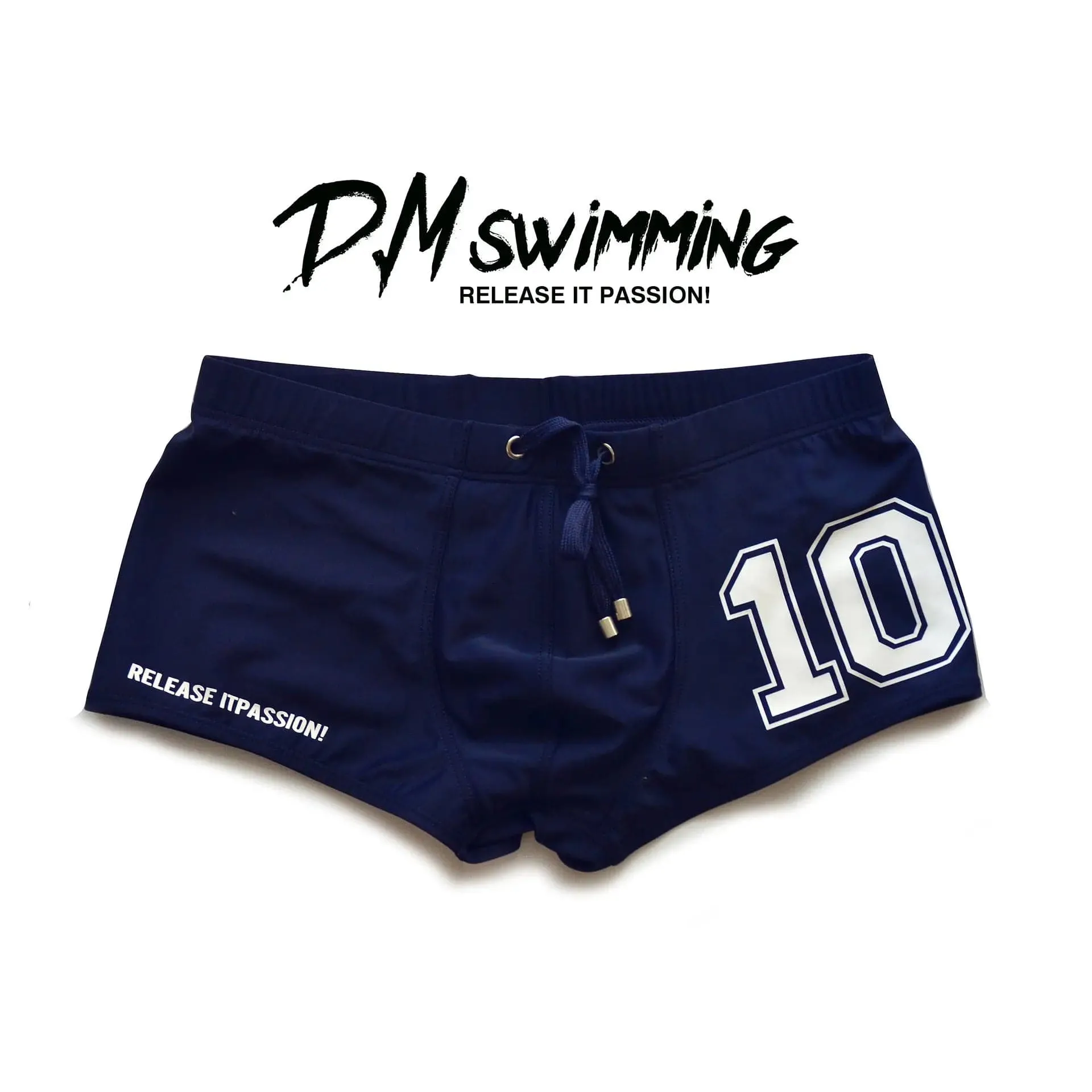 D.M Men's Swimming Trunks Low Waist Sexy Letter Printing Tether