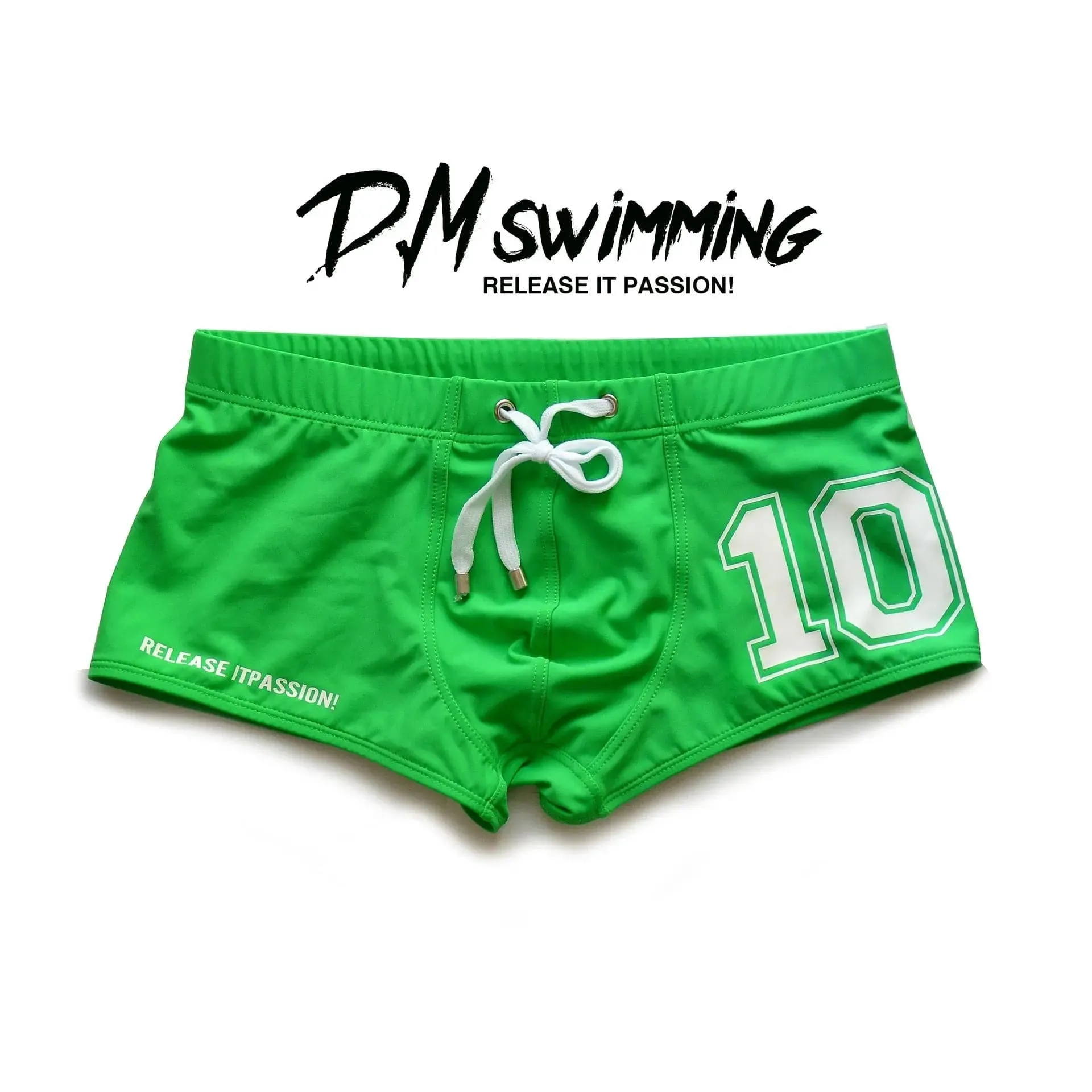 D.M Men's Swimming Trunks Low Waist Sexy Letter Printing Tether