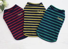 'Dogbaby' Striped Tank with Gold Embroidery