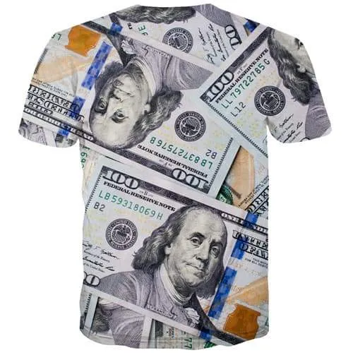 Dollar T shirts Men Money Tshirts Cool Colorful T-shirts Graphic Art T-shirts 3d Harajuku Tshirt Anime Short Sleeve T shirts