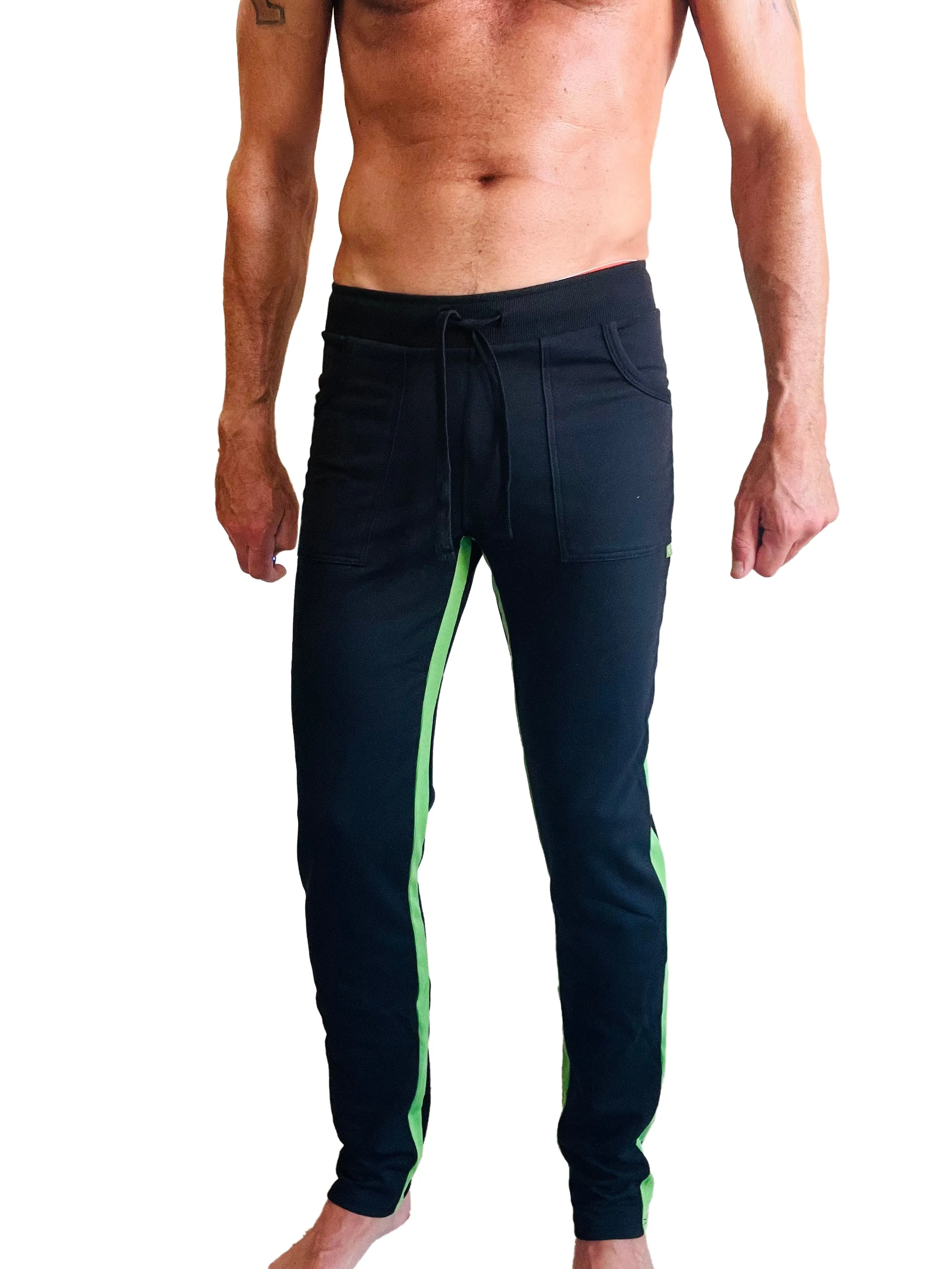 Eco-Track & Yoga Sweat Pant (Black w/Bamboo Green)