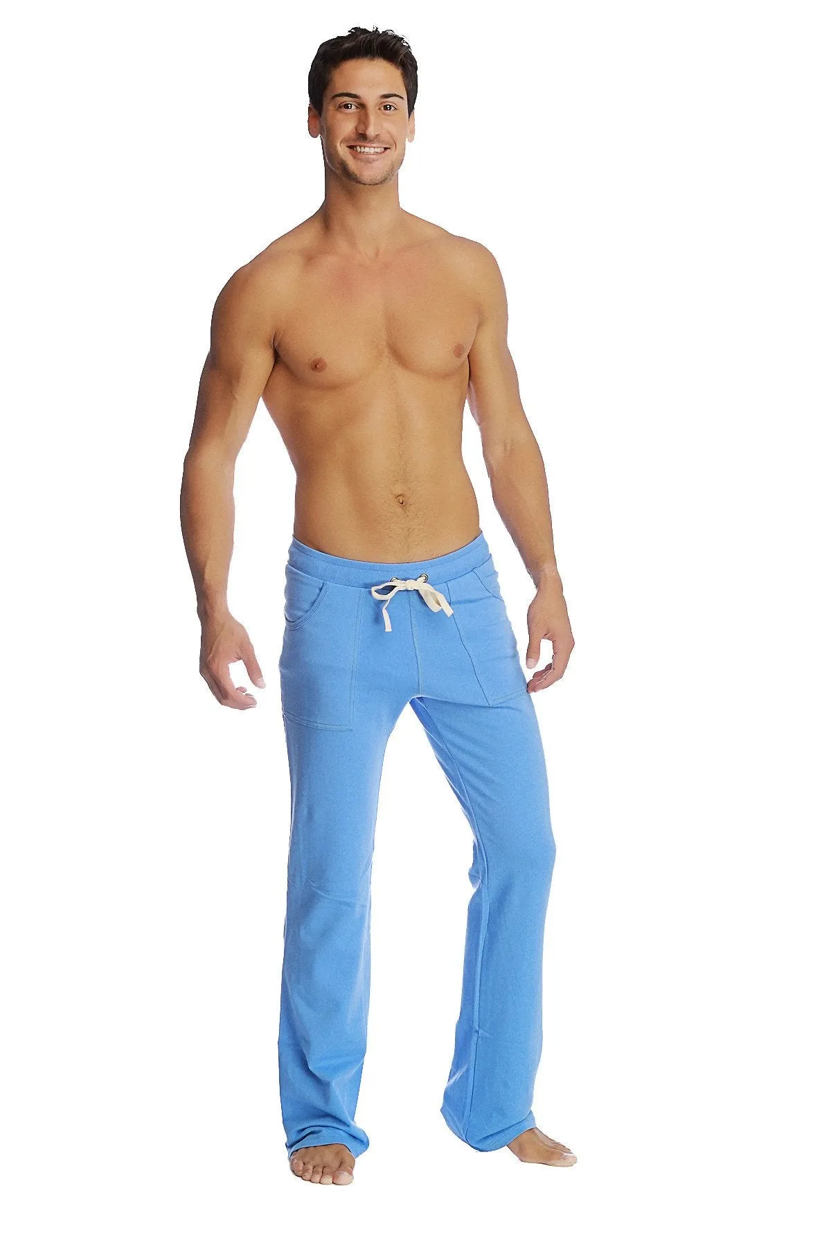 Eco-Track & Yoga Sweat Pant (Ice Blue w/White piping)