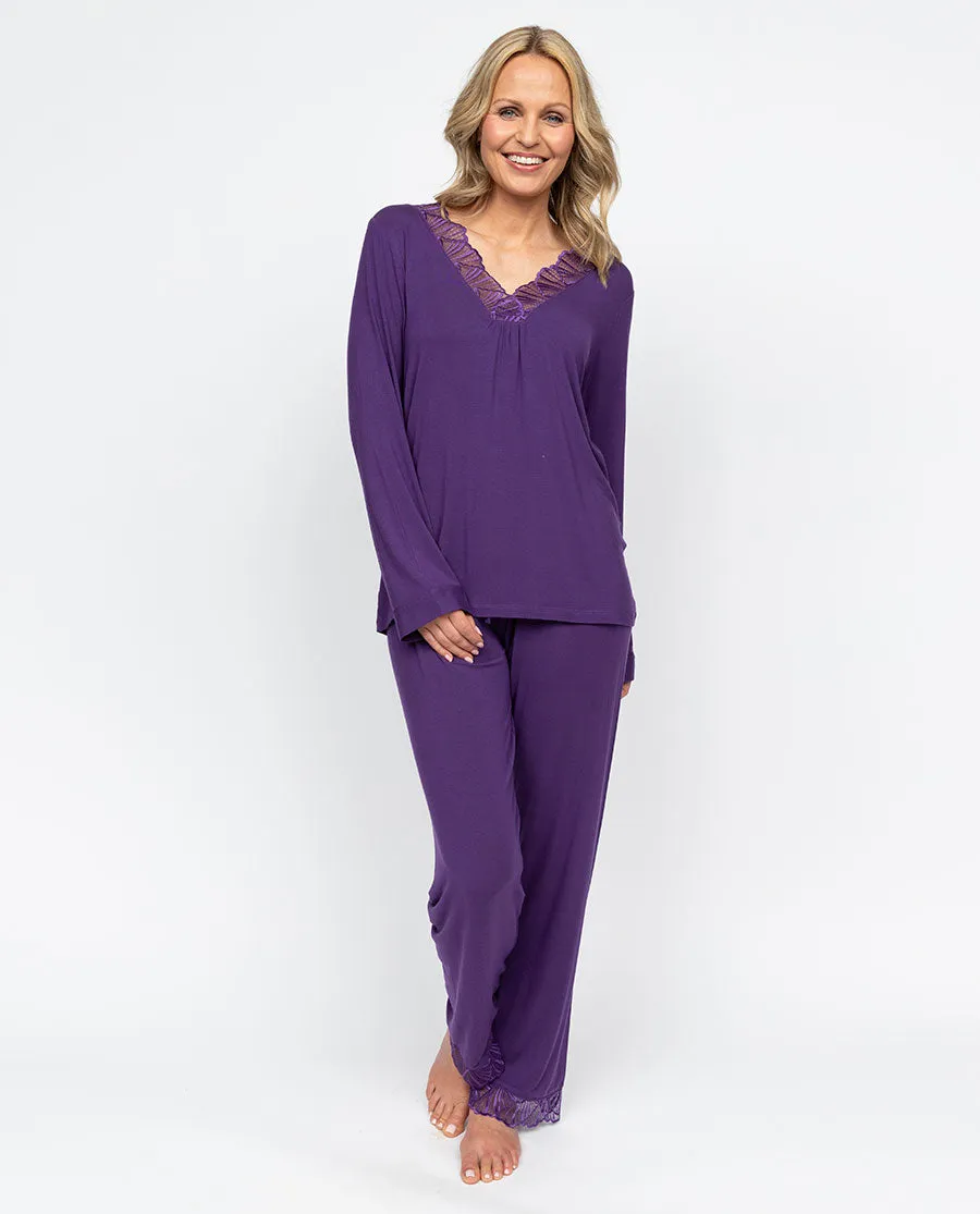 Elsie Womens Lace Detail Jersey Pyjama Set