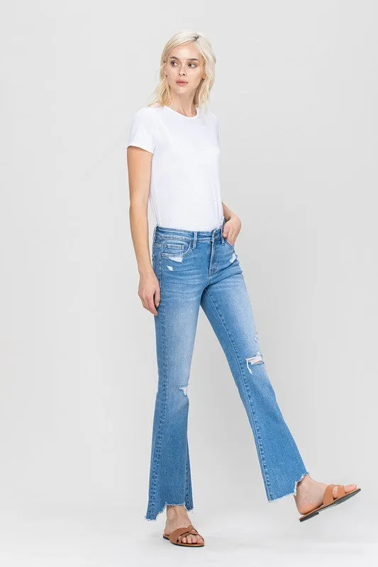 Flying Monkey Mid-Rise Flare with Hem Detail