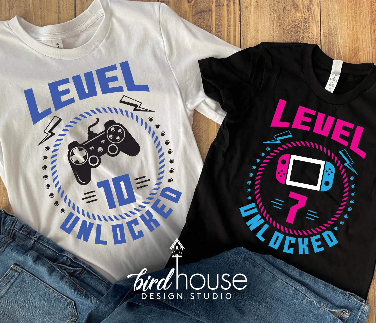 Gamer Birthday Shirt, 2 Colors, Level Unlocked