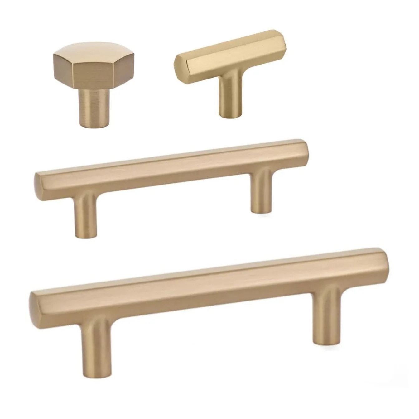 Geometric Champagne Bronze "Geo" Cabinet Knobs and Drawer Pulls