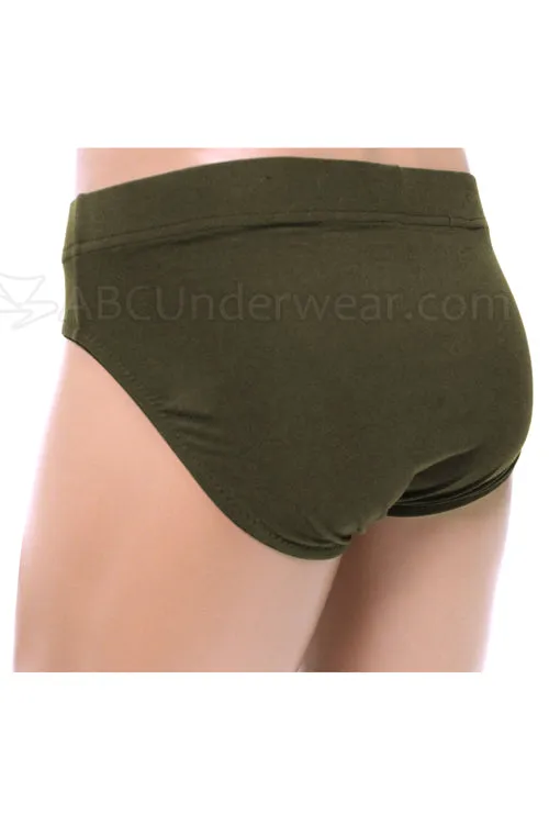 Gregg Contoured Microfiber Brief Underwear - Olive Army Green