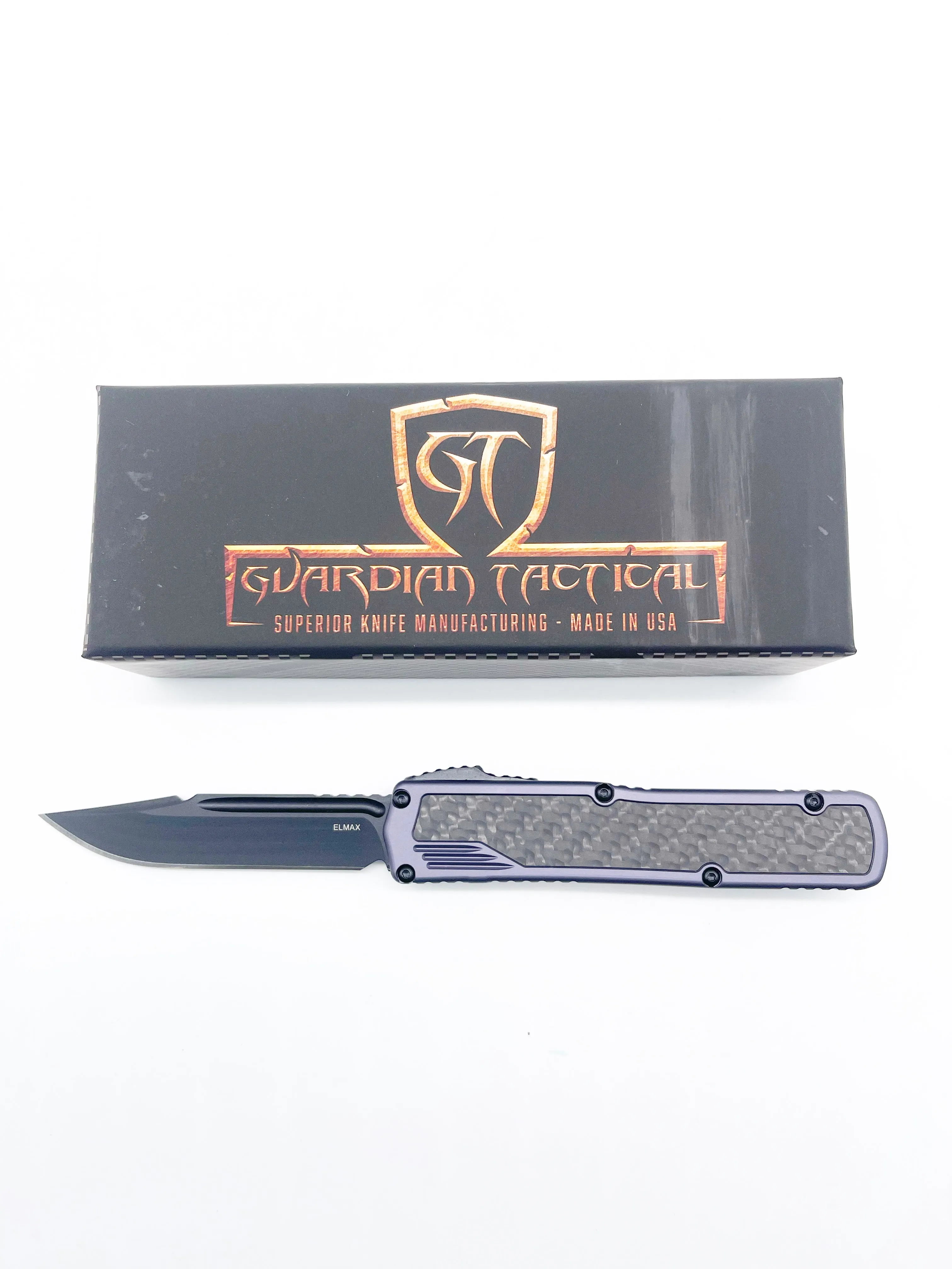 Guardian Tactical Scout CF OTF 142111 Gray Carbon Fiber Inlay Black Tactical S/E Blade