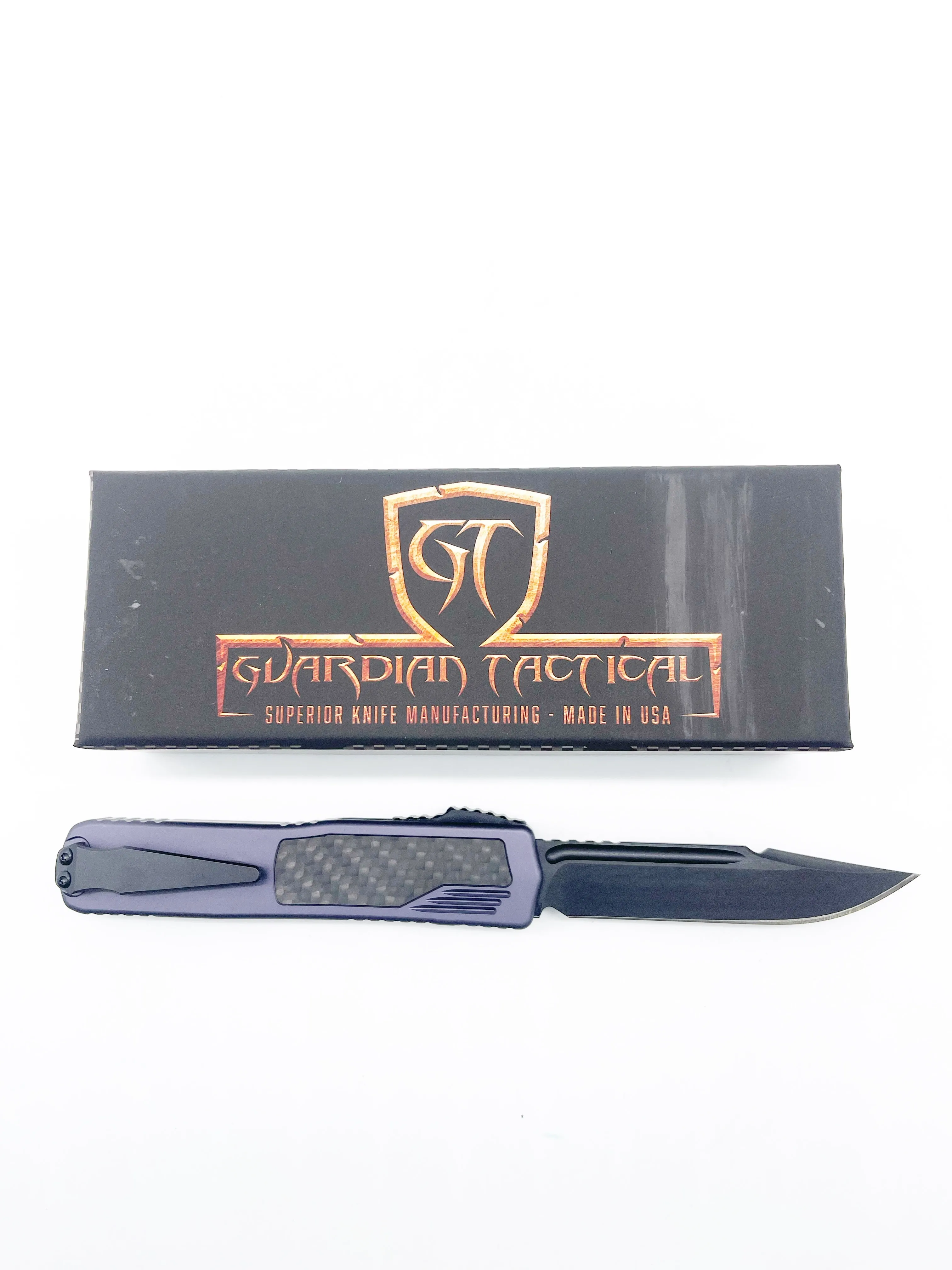 Guardian Tactical Scout CF OTF 142111 Gray Carbon Fiber Inlay Black Tactical S/E Blade