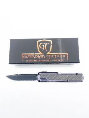 Guardian Tactical Scout CF OTF 142611 Gray Carbon Fiber Inlay Dark Stonewash S/E Serrated