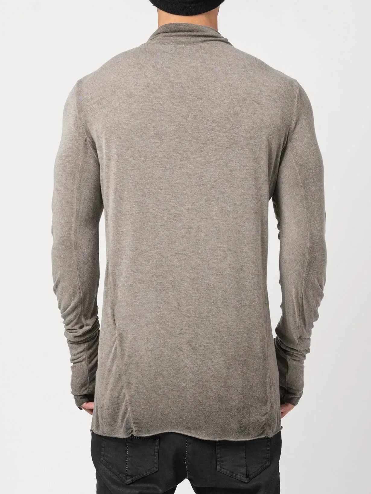 High-Neck Modal-Cashmere Blend T-Shirt