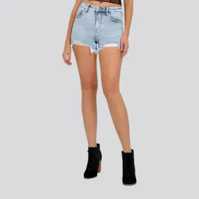 High-waist women's jeans shorts