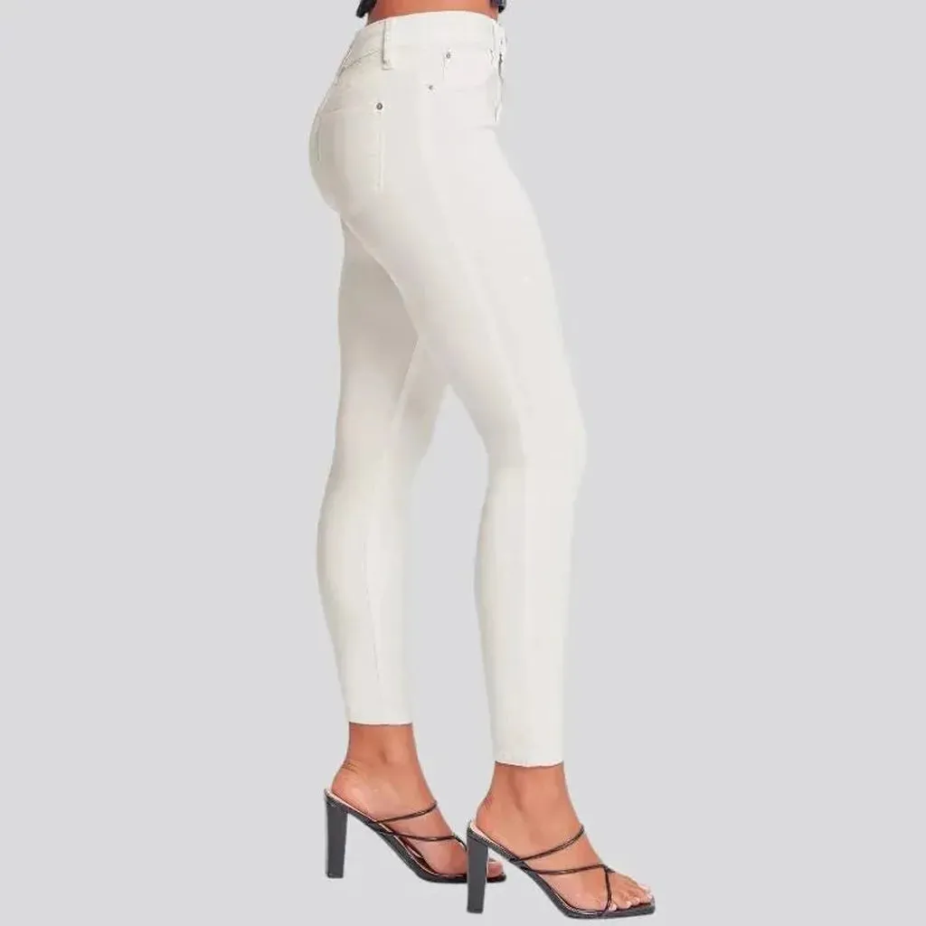 High-waist women's monochrome jeans