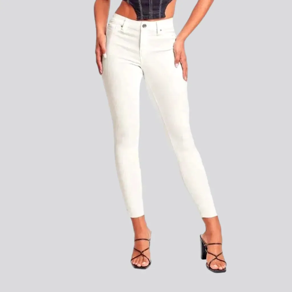 High-waist women's monochrome jeans