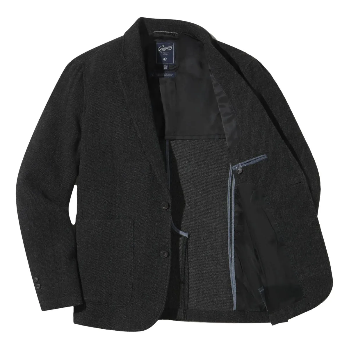 Hutton Wool Twill Sport Coat Charcoal