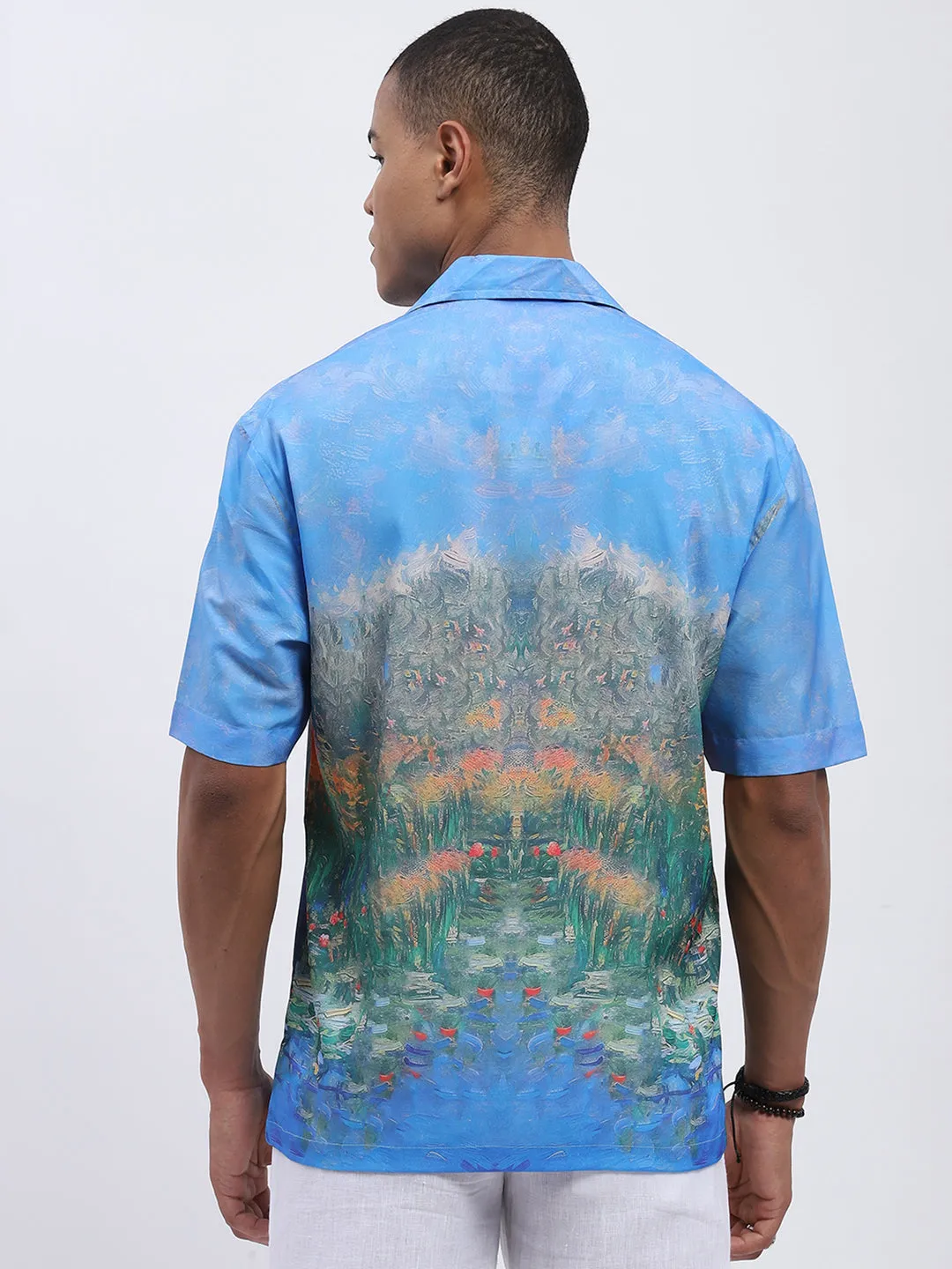 Impressionist Boat Men's Printed Resort Shirt