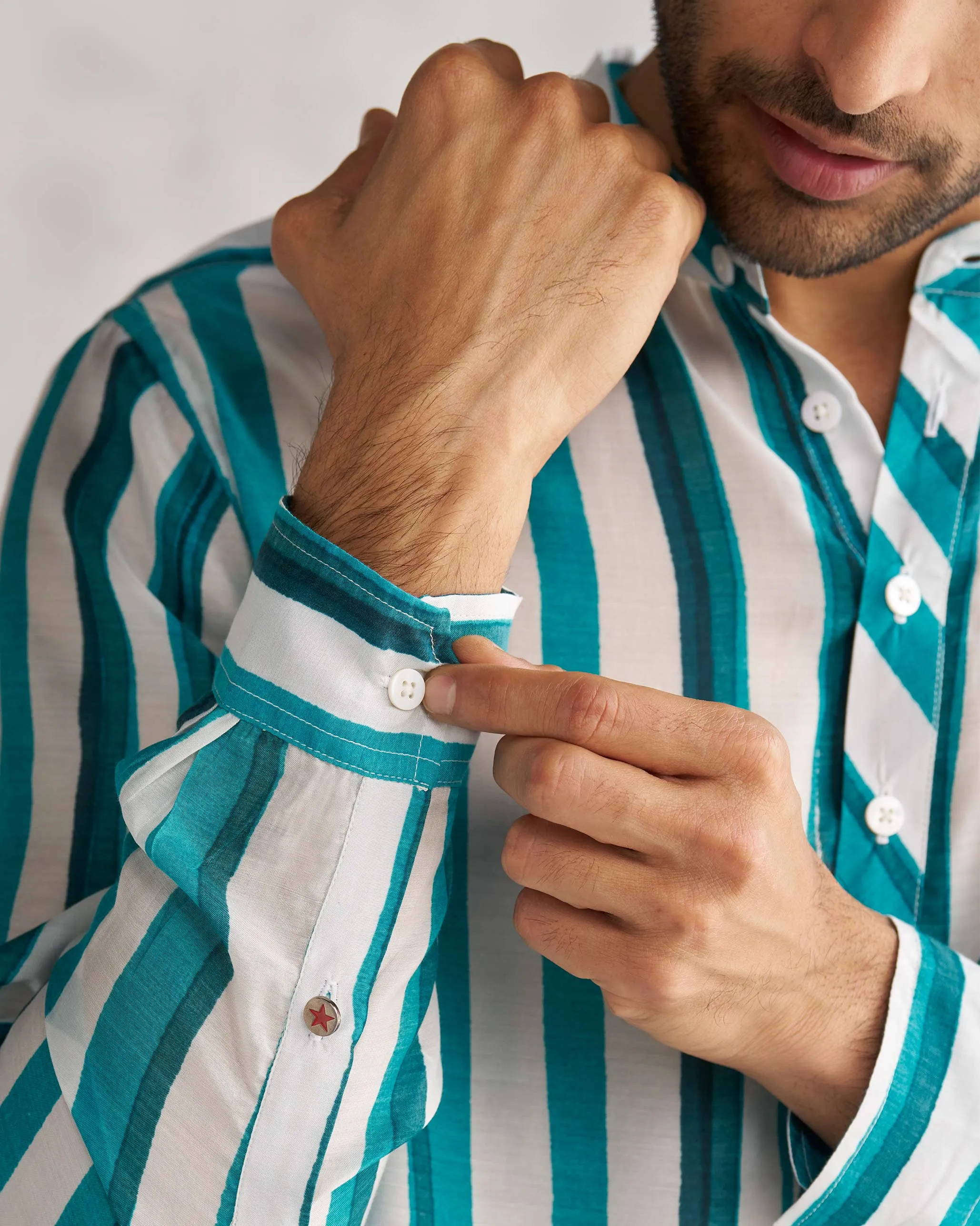 Jashn Kurta - Teal & White Tssxnb