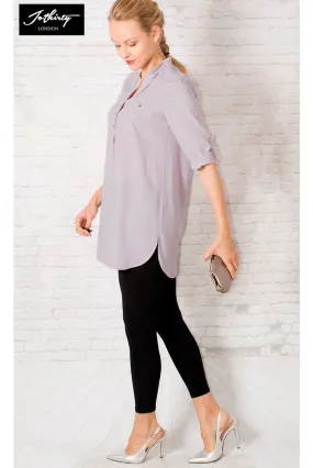 JOTHIRTY Roll-Up Sleeve Tunic Shirt in Purple