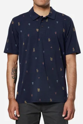 Katin Idol Print Polo in Polar Navy