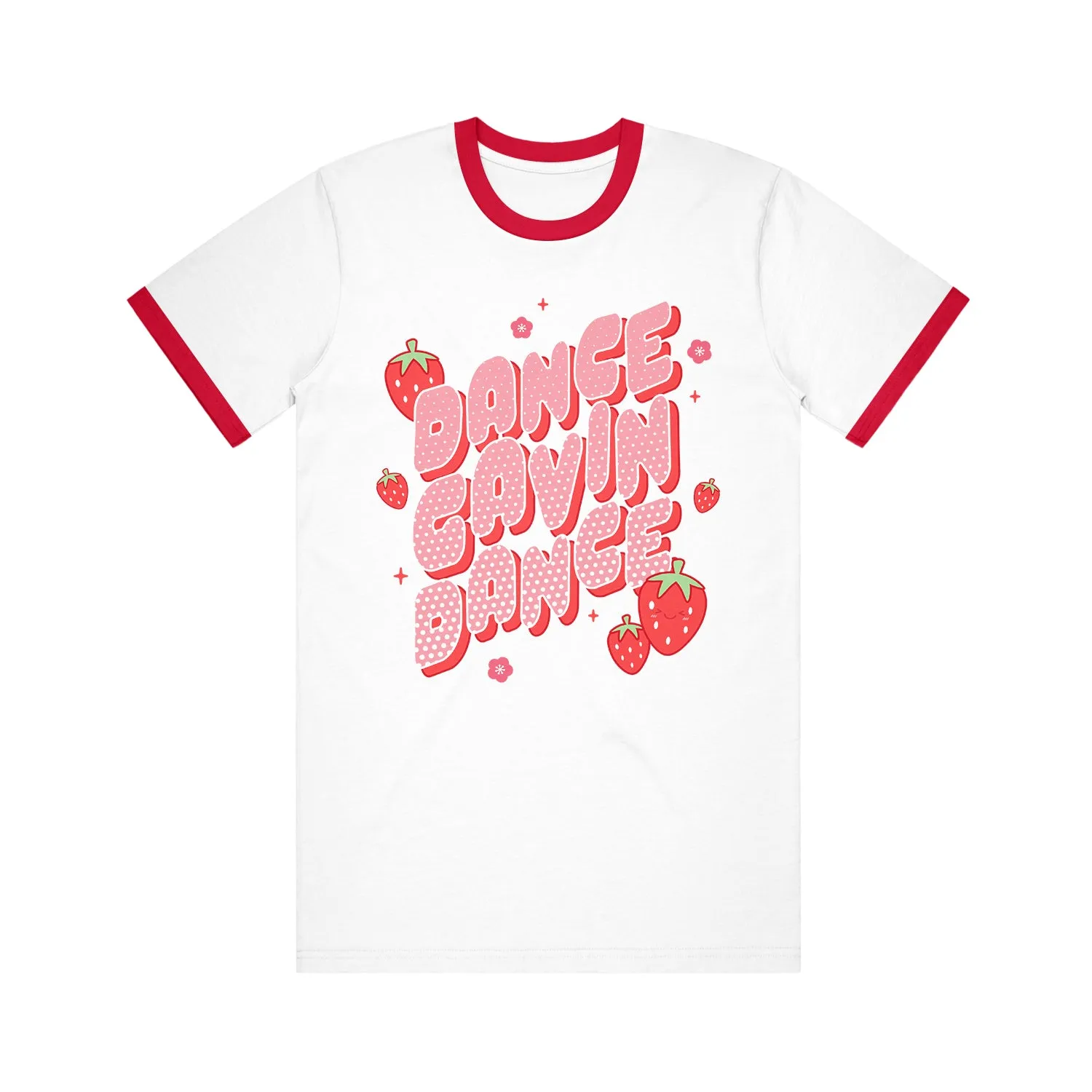 Kawaii Strawberry - White/Red Ringer T-Shirt