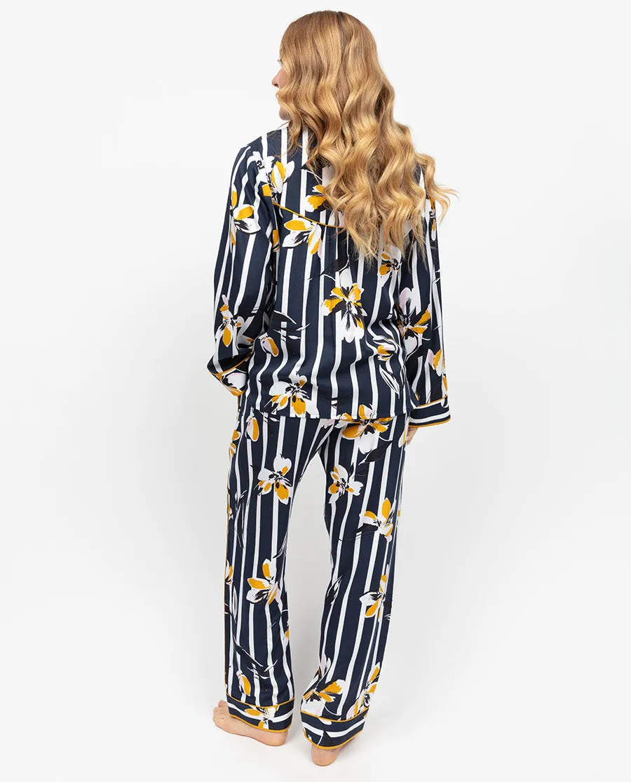 Knightsbridge Floral Stripe Print Pyjama Set