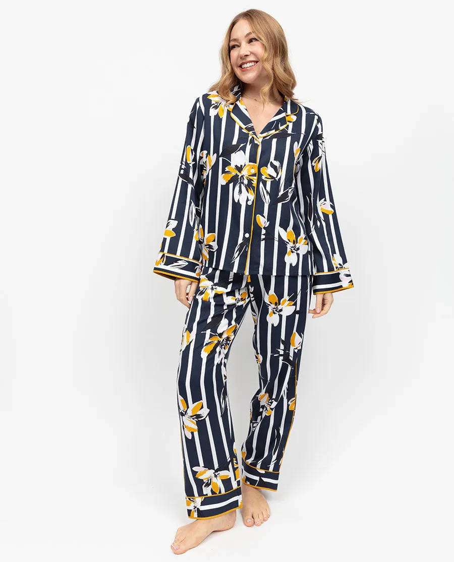 Knightsbridge Floral Stripe Print Pyjama Set