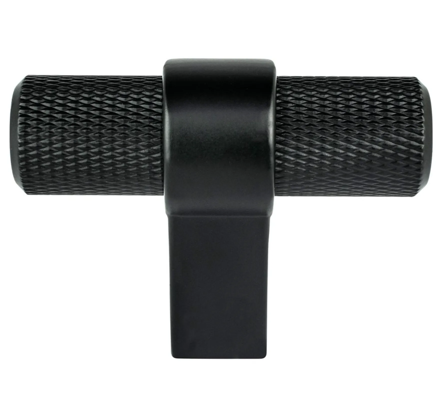 Knurled "Prelude" Matte Black Cabinet Knobs and Drawer Pulls