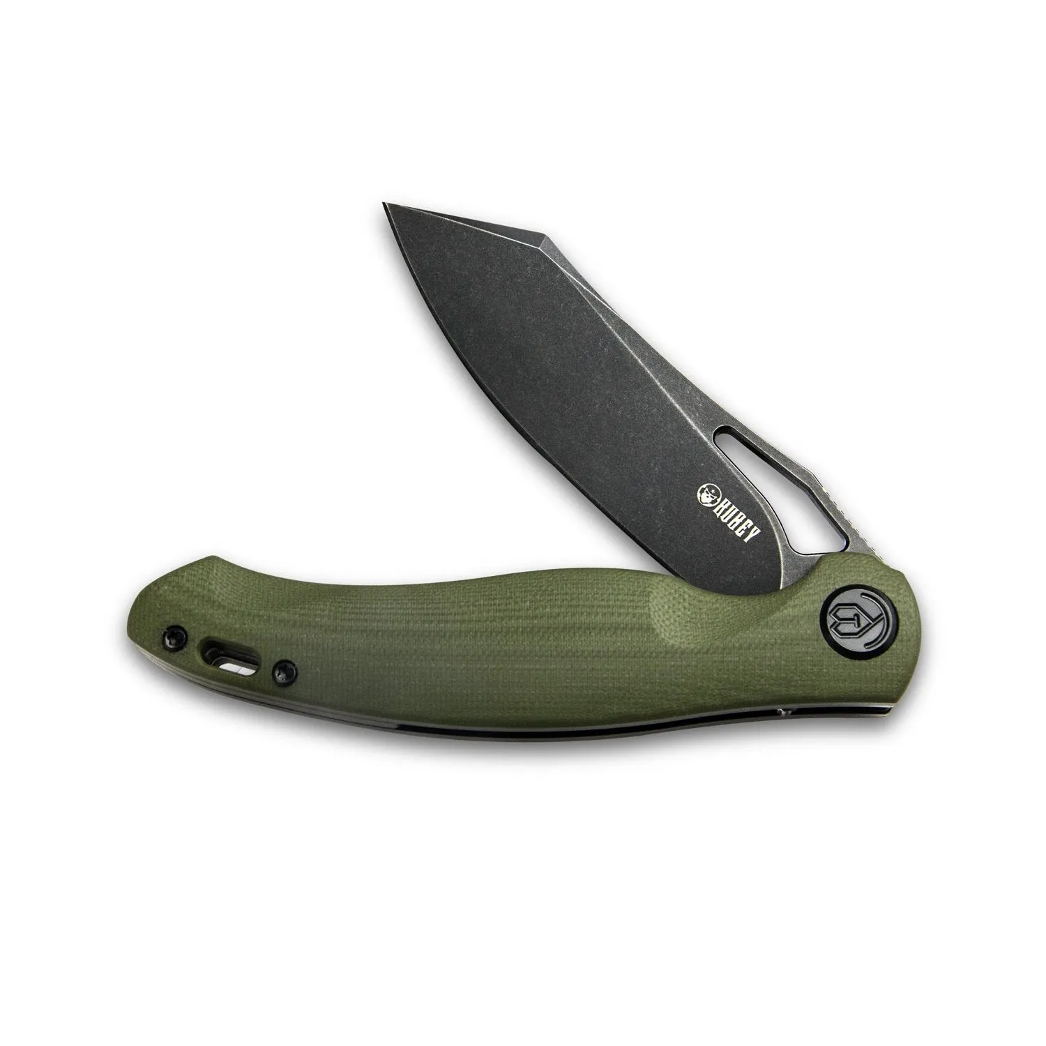 Kubey Knife Drake Liner Lock Folding Knife 3.7in Aus 10 Blade OD Green G10 Handles