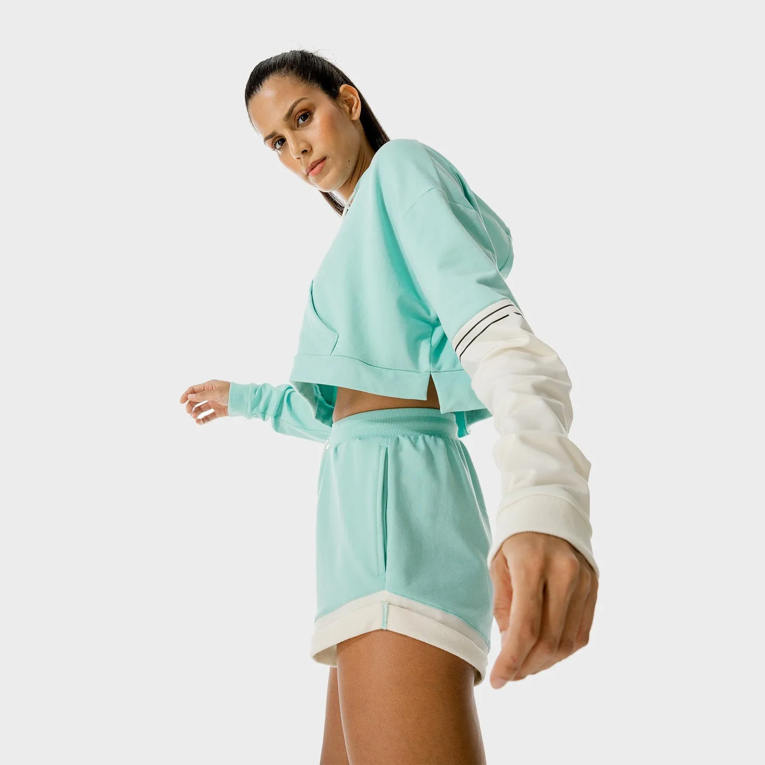 LAB360° Crop Hoodie - Pastel Turquoise