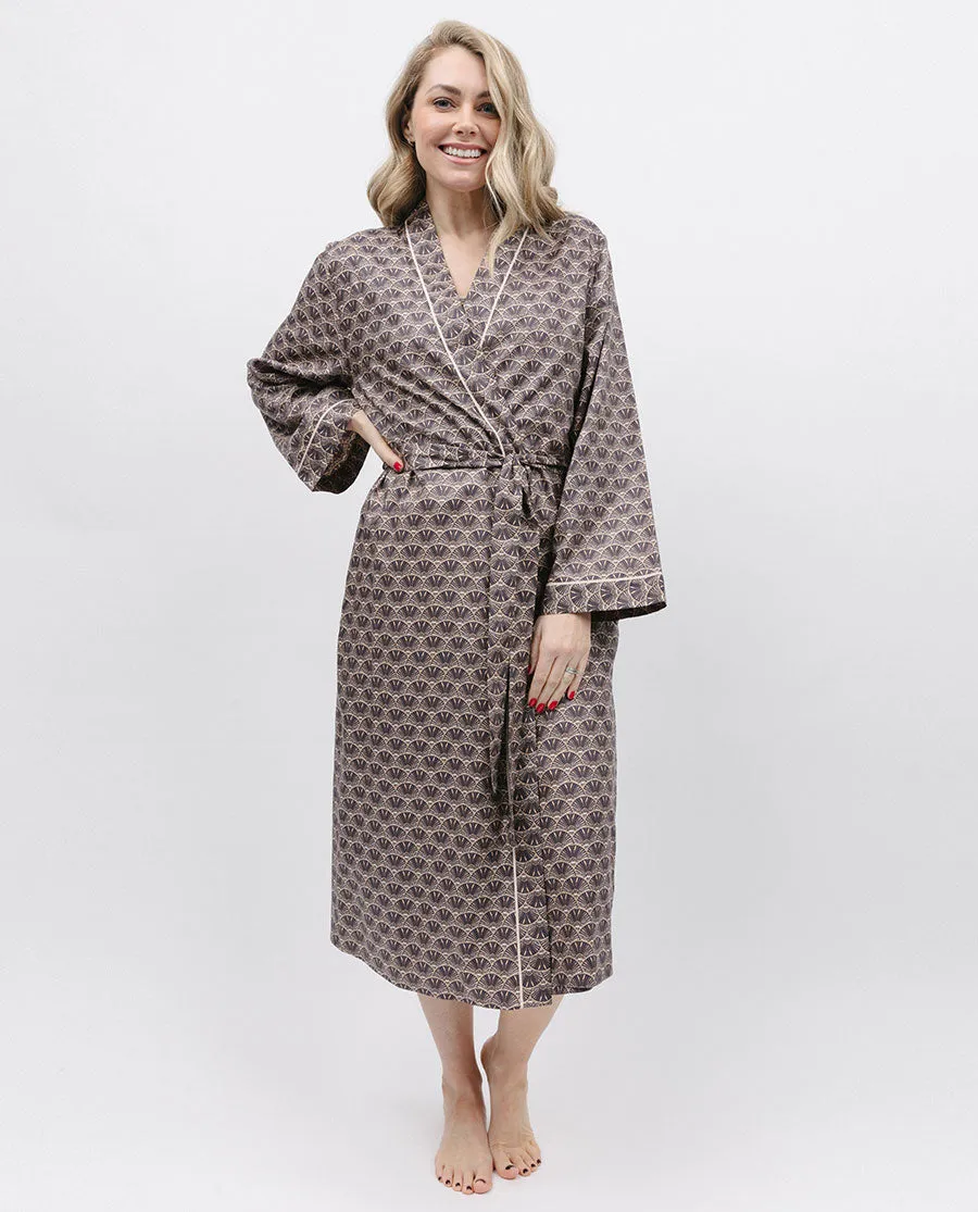 Lana Geo Print Long Dressing Gown