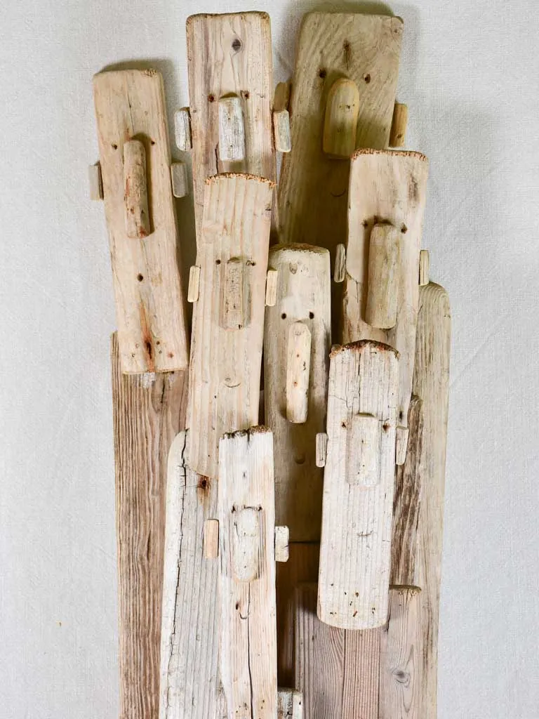 Large driftwood totem sculpture by JP Dreano - 8 characters 61½"