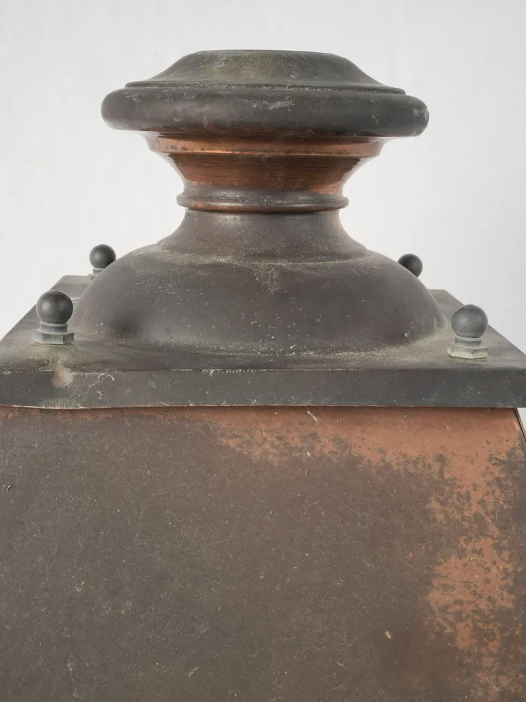 Large vintage copper street lantern - lamp post 28¼" x 15"