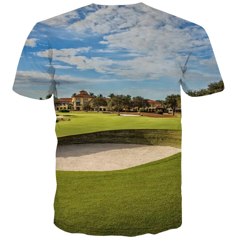 Lawn T shirts Men Golf Tshirt Anime Forest T-shirts Graphic Natural Tshirt Printed Game Tshirts Novelty