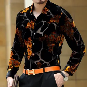 Long Sleeve Shirt Slim Fashion Men (Silk)