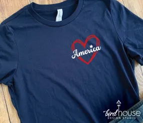 Love the USA, America Shirt, Cute July 4th Graphic Tees