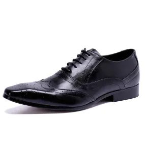 Low Top Wingtip Lace Up Men Oxford Shoes