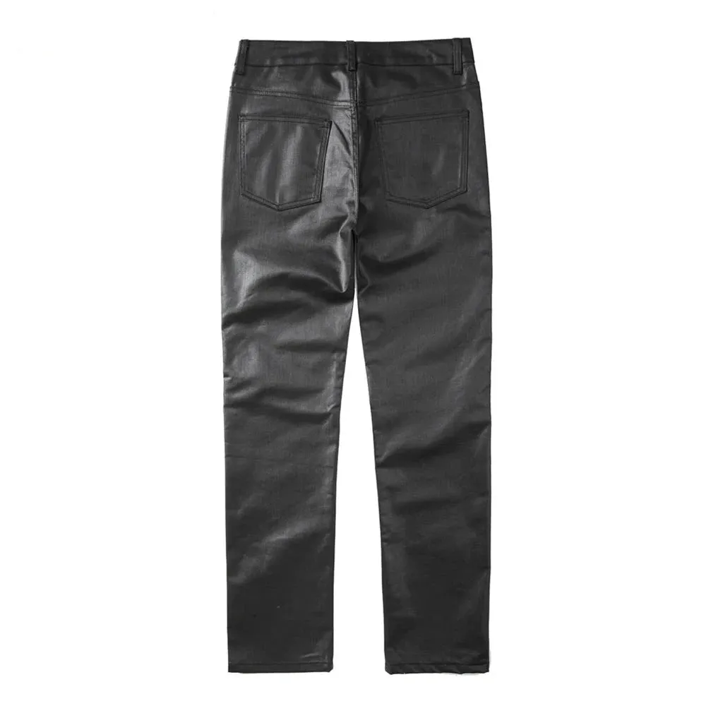 MADSHED Waxed Tide Brand Straight-Leg Pants