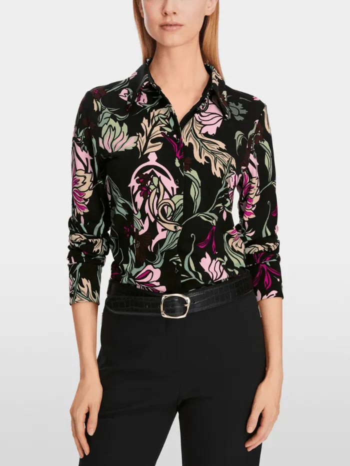 Marc Cain Collections Shirt Blouse In Flower Print XC 51.26 J21 COL 900