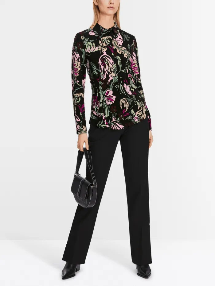 Marc Cain Collections Shirt Blouse In Flower Print XC 51.26 J21 COL 900